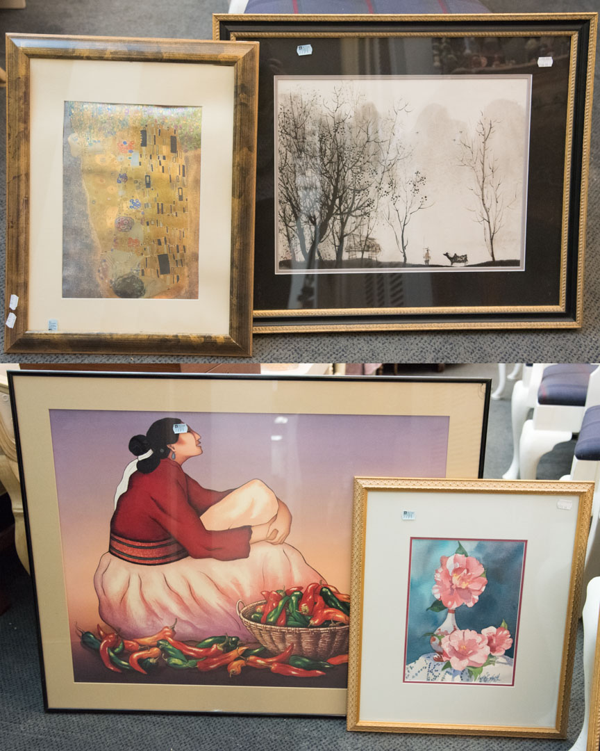 Appraisal: Four framed artworks