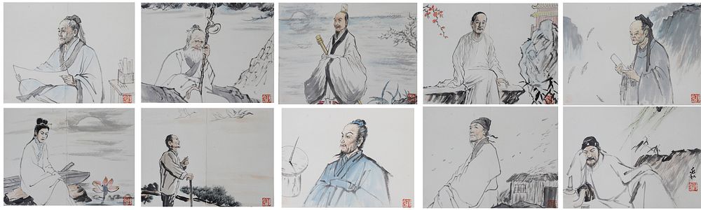 Appraisal: Zhaohe Jiang China - Watercolors Book of Zhaohe Jiang China