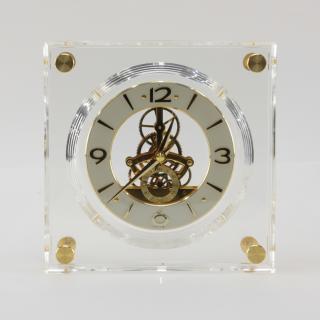 Appraisal: Vintage Seiko Quartz Skeleton Clock in Lucite Case Vintage Seiko