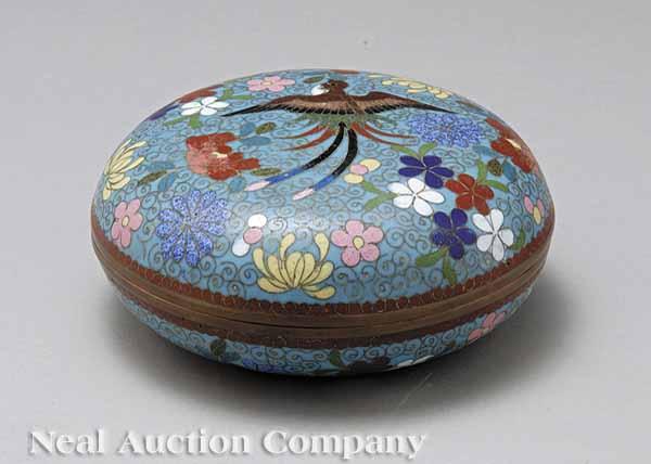 Appraisal: A Japanese Cloisonn Enamel Circular Box Meiji Period - the