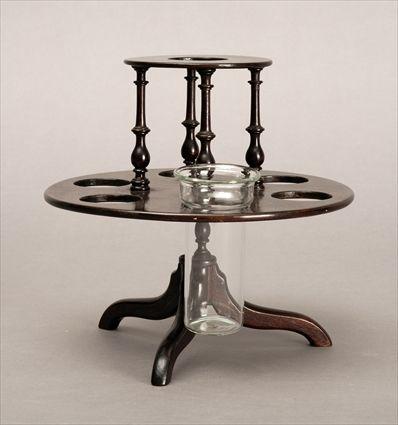 Appraisal: Mahogany Tripod Table-Form Two-Tier Flower Holder in in diam