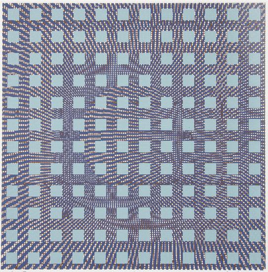 Appraisal: Larry SchulteBlue Squares Silkscreen printed in colors signed and titled