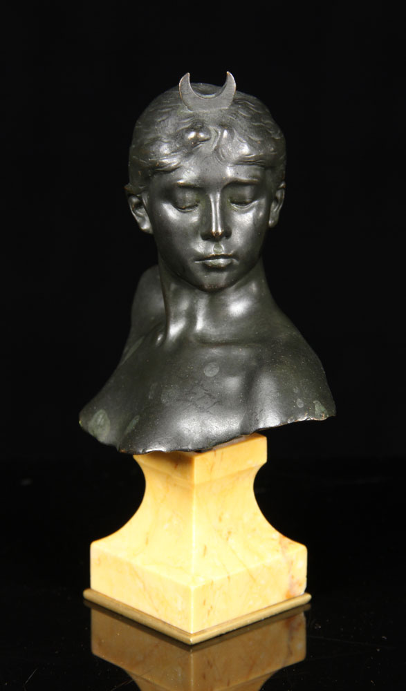 Appraisal: - After Falguiere Bust of Diana Bronze After Alexandre Falguiere