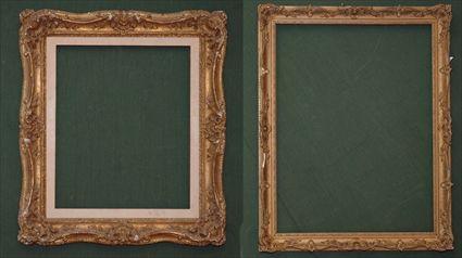 Appraisal: Two Ornate Giltwood Frames x in and x in