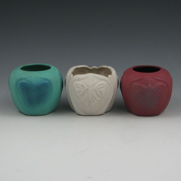 Appraisal: Lot of three Van Briggle butterfly vases in different colors