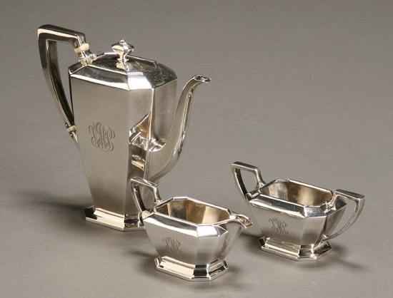 Appraisal: Wm B Durgin Co Gorham Sterling Three-Piece Demitasse Service Concord