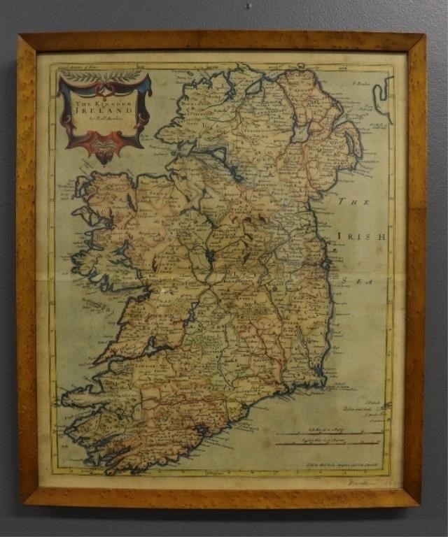 Appraisal: Morden Robert - The Kingdom of Ireland handcolored map Abel