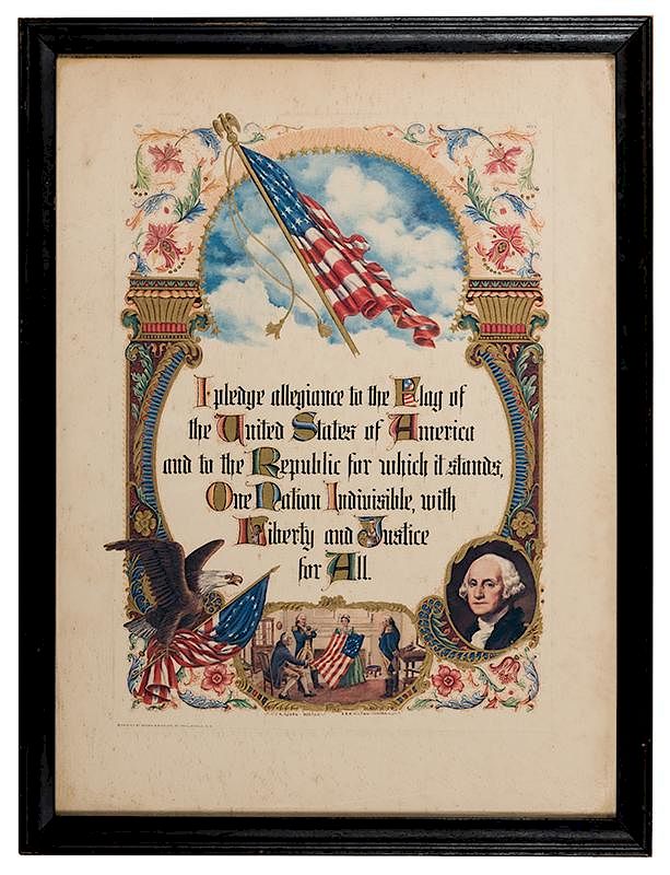 Appraisal: Framed Pledge of Allegiance Print Framed Pledge of Allegiance Print