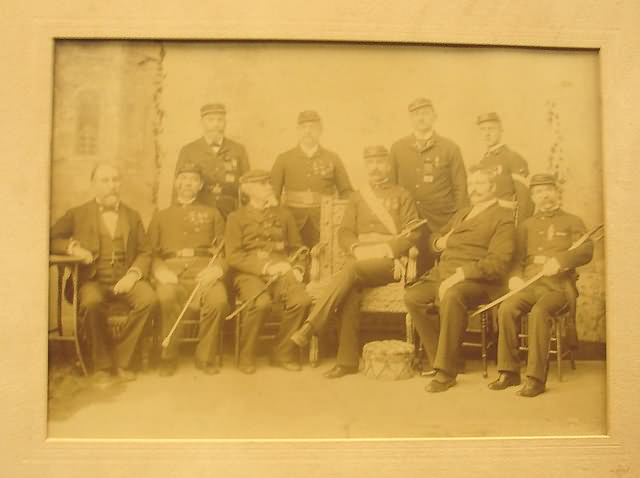 Appraisal: Large x albumin photograph of men in uniform seated and