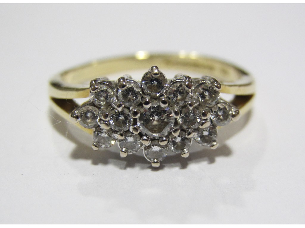 Appraisal: Eighteen carat gold stone diamond cluster ring