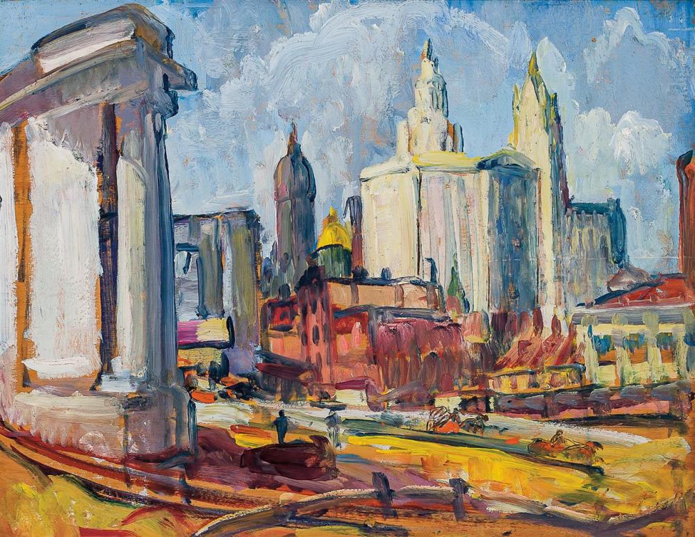 Appraisal: LEON KROLL American - Study for Building Manhattan oil on