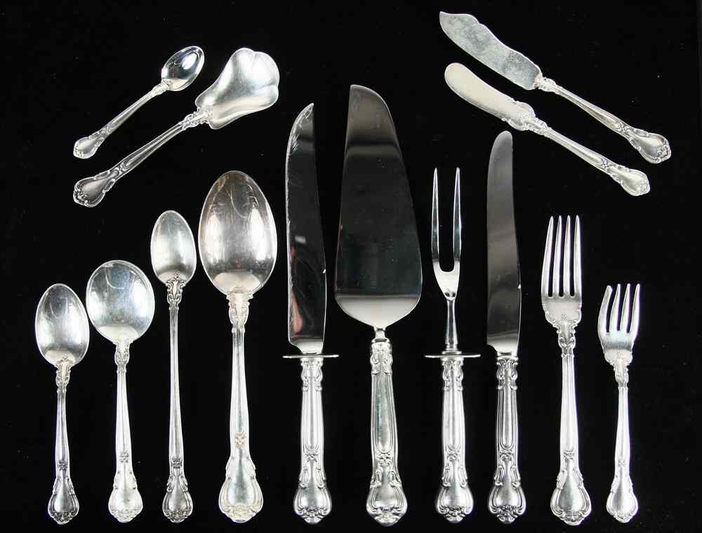 Appraisal: STERLING FLATWARE - Gorham service for eight in Chantilly pattern