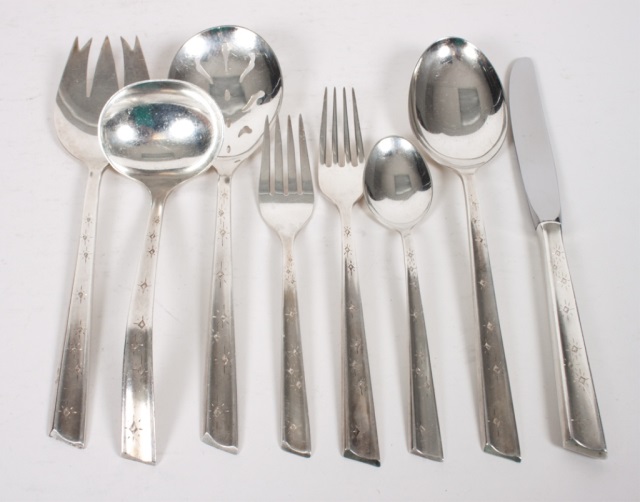 Appraisal: Stieff sterling silver -piece flatware service in the Diamond Star