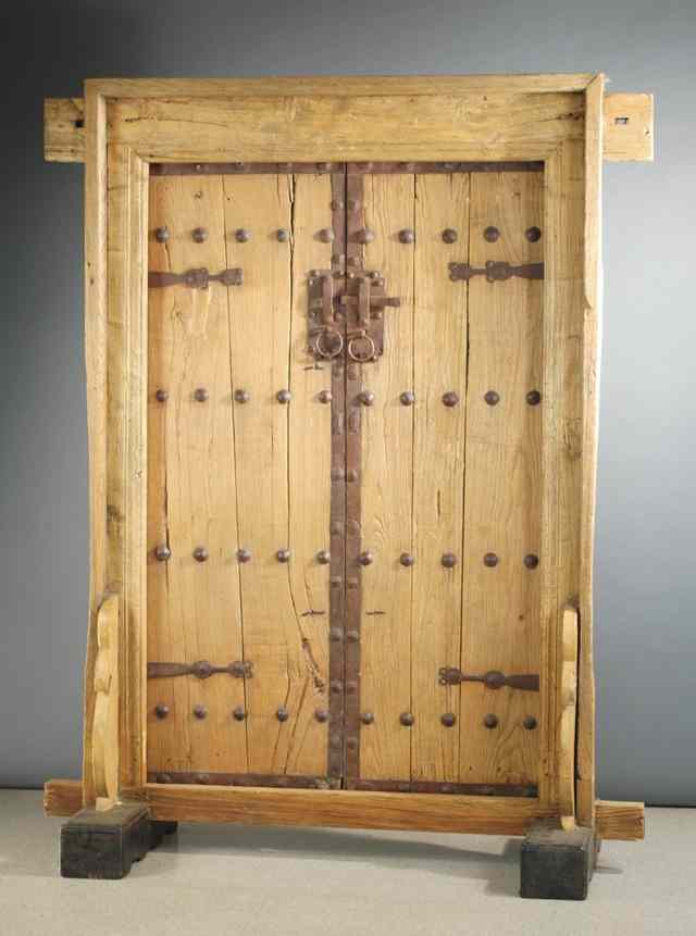 Appraisal: LARGE PAIR PALACE DOORS IN FRAME Chinese th century elements