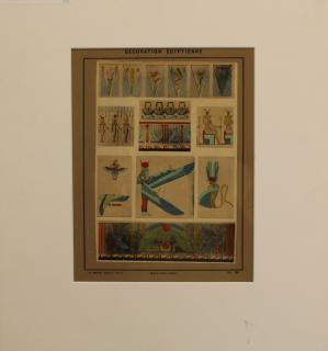 Appraisal: Antique Egyptienne Designs Hand Colored Prin Antique Egyptienne Designs Hand