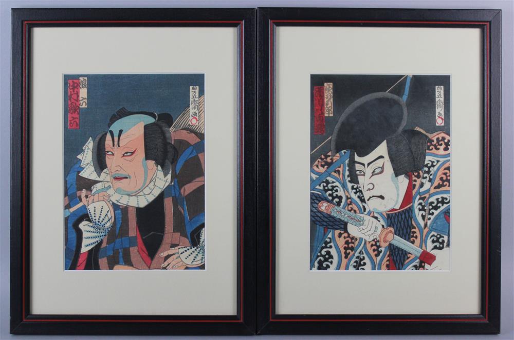 Appraisal: THREE JAPANESE WOODBLOCK PRINTS ONE BY TOYOKUNI III other two