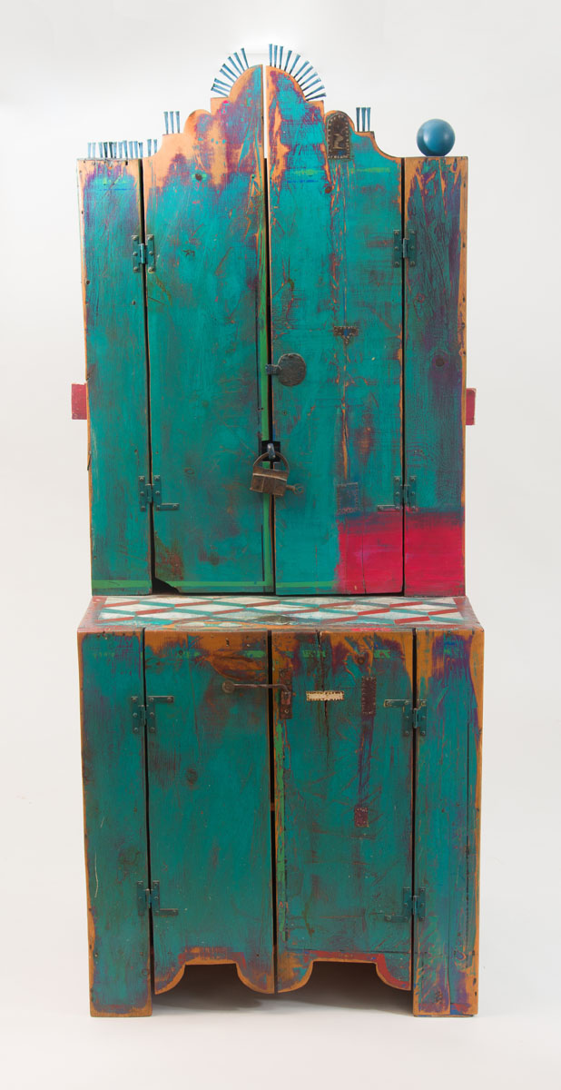 Appraisal: AMERICAN PAINTED STEPBACK CABINET BY RICHARD WARHOLIC ft in x