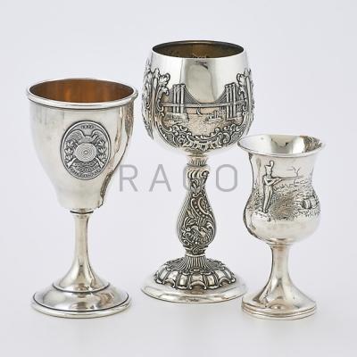 Appraisal: THREE AMERICAN SILVER SHOOTING TROPHIES Inscribed Erstes Nationales Bundes Schiessen