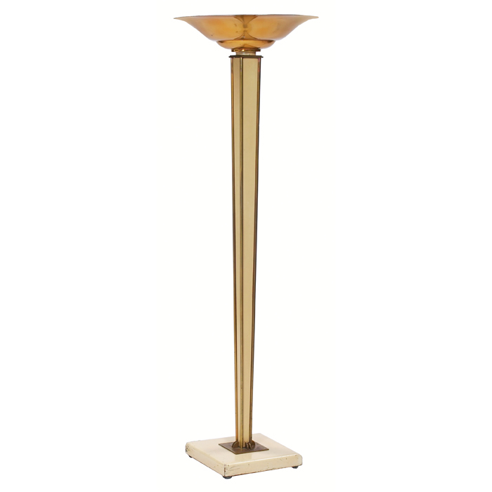 Appraisal: Art Deco floor lamp brass plated aluminum shade