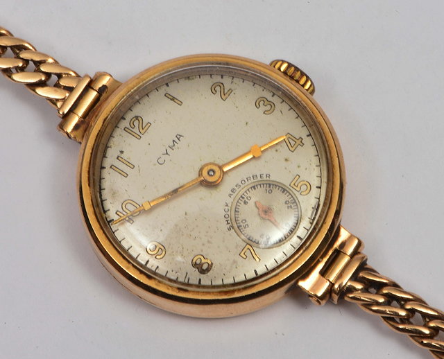 Appraisal: Ladies ct gold wrist watchby Syma with ct gold expanding