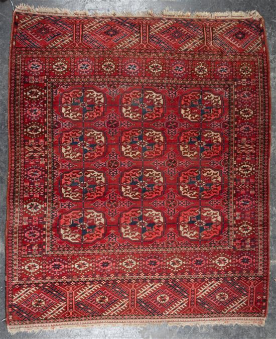 Appraisal: Sale Lot A Bokhara Wool Mat first half th century