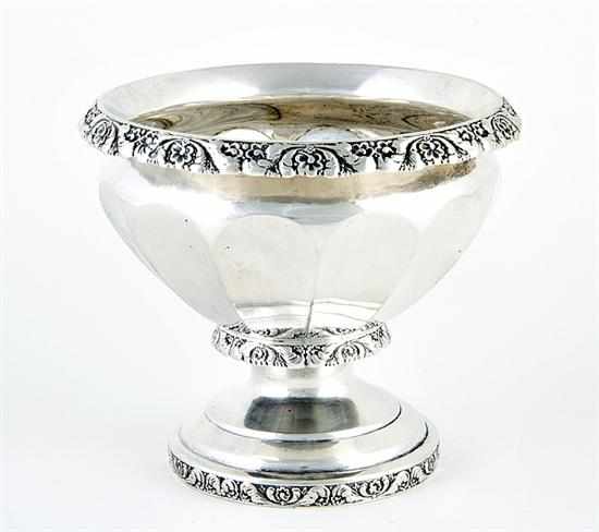 Appraisal: American coin silver footed bowl by Geradus Boyce New York