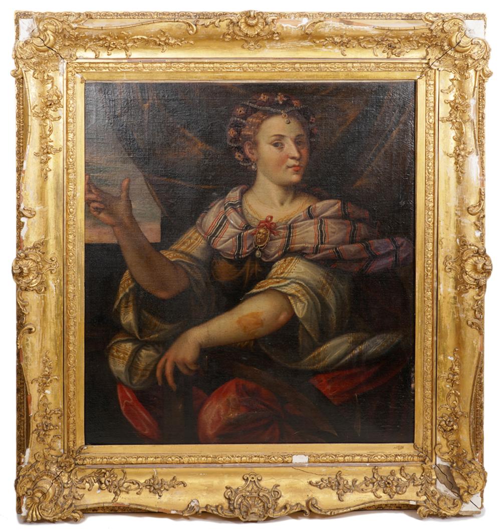 Appraisal: TH C VENETIAN SCHOOL PORTRAIT OF LADY th C oil