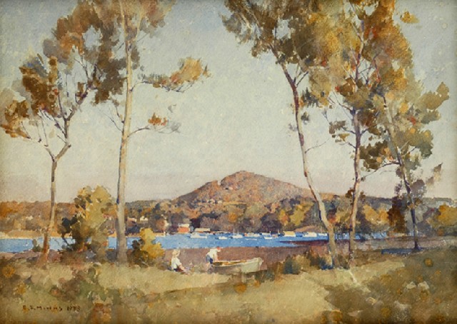 Appraisal: B E Minns - Bushranger Hill watercolour signed and dated