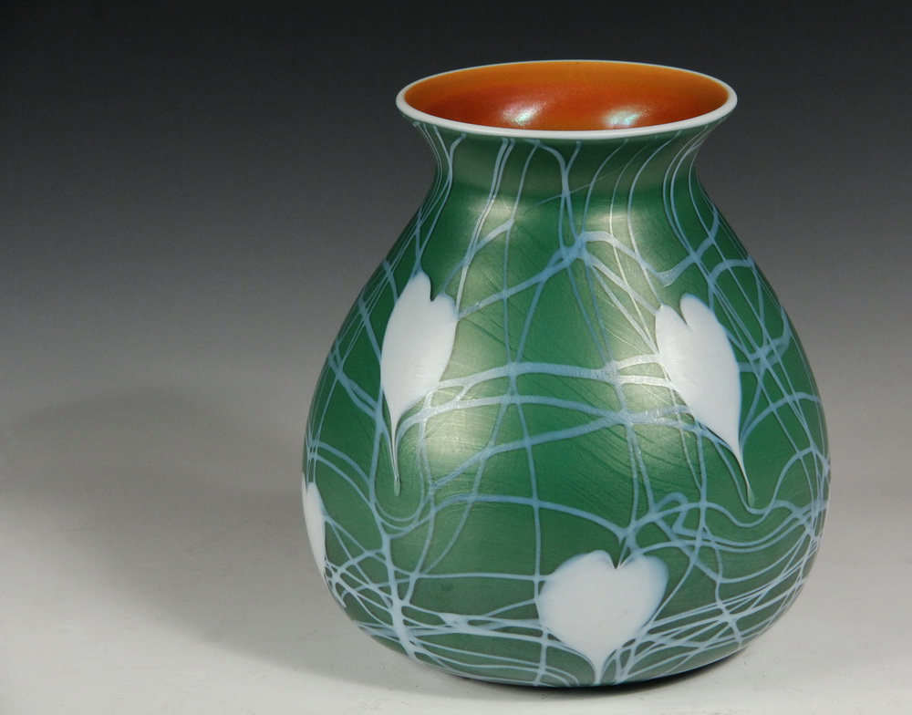 Appraisal: ART GLASS VASE - Imperial Free Hand Art Glass Leaf