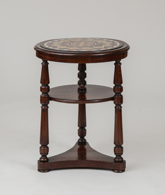 Appraisal: WILLIAM IV MAHOGANY SIDE TABLE With an inset specimen marble