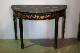 Appraisal: An ebonised and gilt decorated console table th century