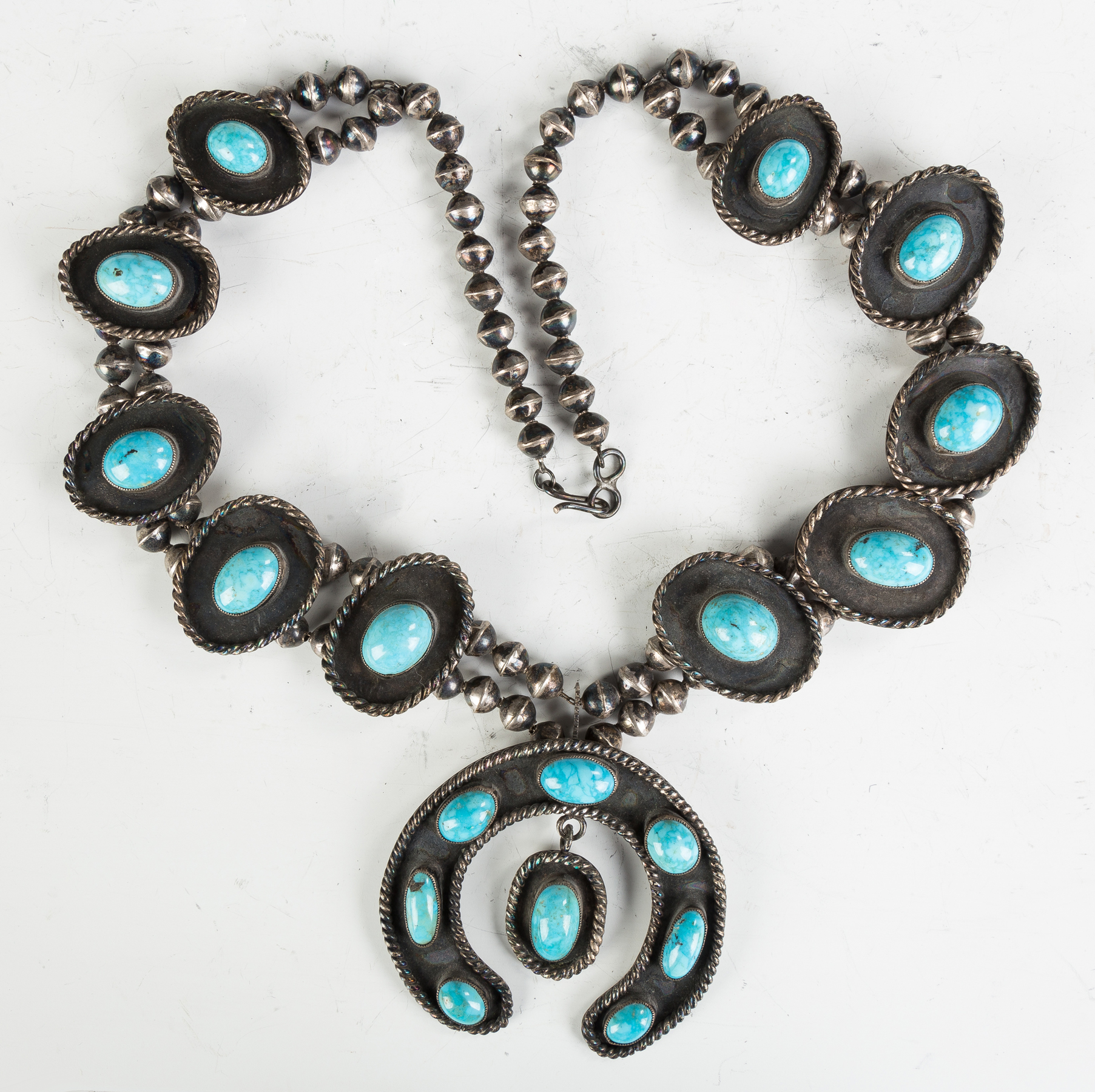 Appraisal: Vintage Navajo Silver and Turquoise Necklace