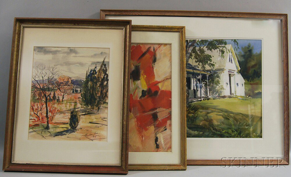 Appraisal: Three Framed Works Judi Wagner American th Century White House