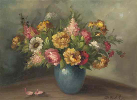 Appraisal: Artist Unknown th century Still Life with Flowers oil on