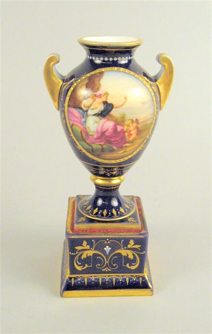 Appraisal: Small Vienna porcelain urn late th early th century The