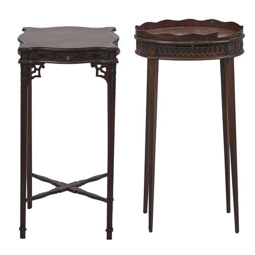 Appraisal: A serpentine mahogany stand c in George III style fitted