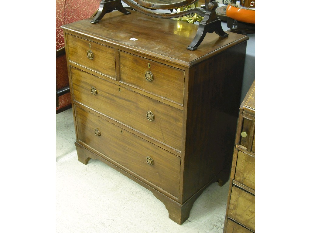 Appraisal: Small th century mahogany chest of two short over two