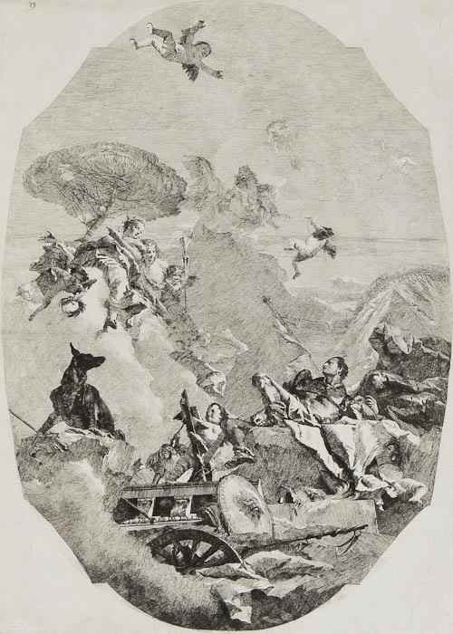 Appraisal: Lorenzo Baldissera Tiepolo - The Graces and Mars etching on