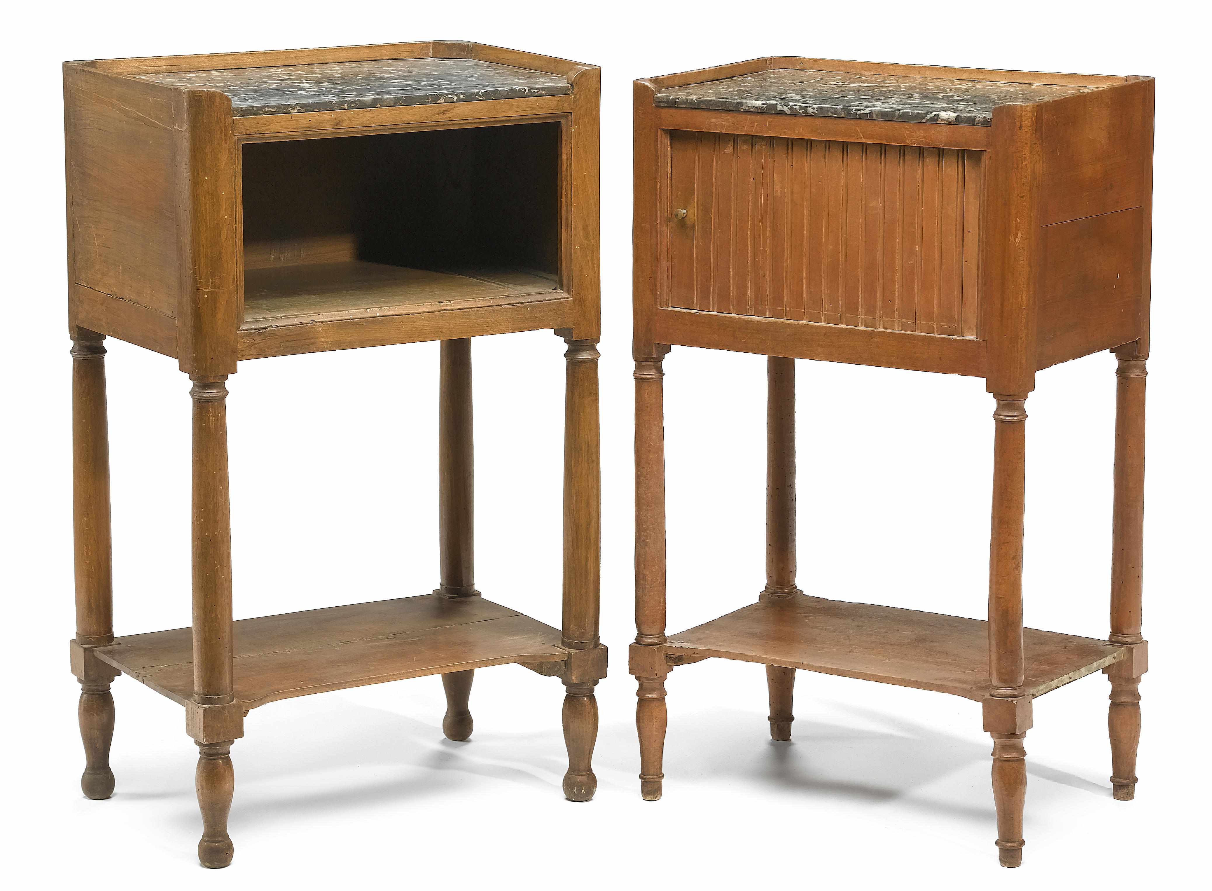 Appraisal: Two similar Directoire fruitwood tables de nuit late th century