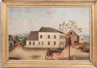 Appraisal: American School th Century Portrait of a White House and