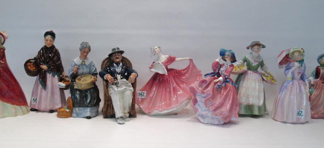 Appraisal: TWELVE ROYAL DOULTON PORCELAIN FIGURINES comprised of Honey Miss Demure