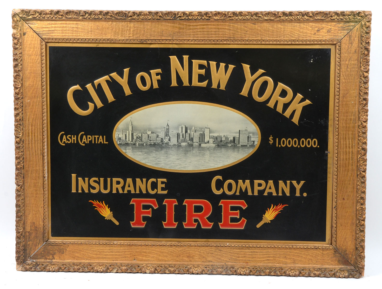 Appraisal: CITY OF NEW YORK FIRE INSURANCE TIN LITHOGRAPH ADVERTISING SIGN