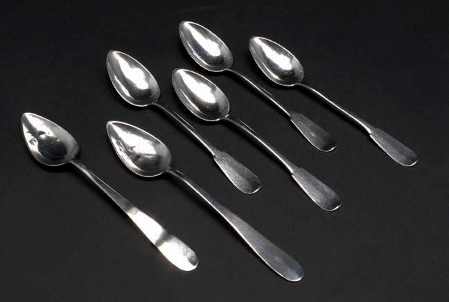 Appraisal: Six Swiss Silver Teaspoons first half th century including four