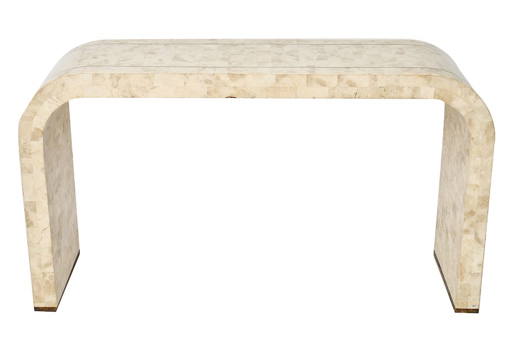 Appraisal: Maitland Smith Tessellated Stone Console Table Maitland Smith tessellated stone