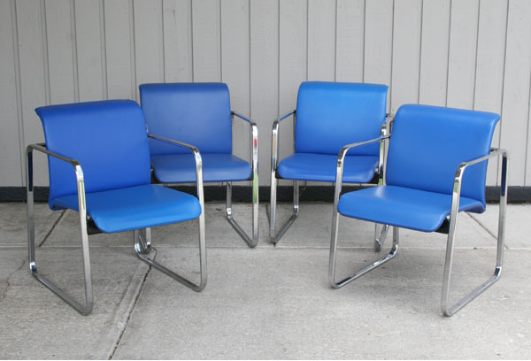 Appraisal: Four Peter Protzman chairs from the Tubular Seating Collection for