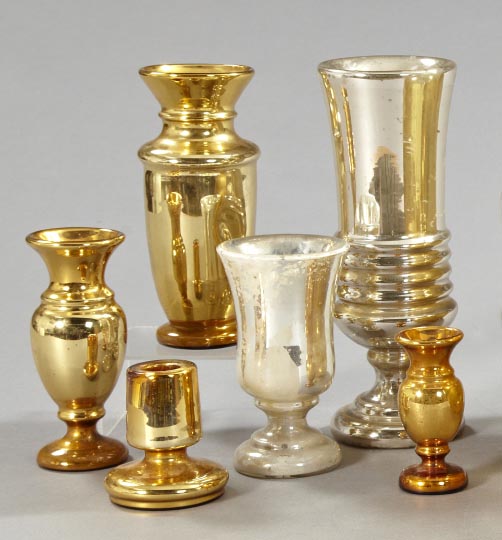 Appraisal: Interesting Six-Piece Collection of Silvered and Golden Glass third quarter