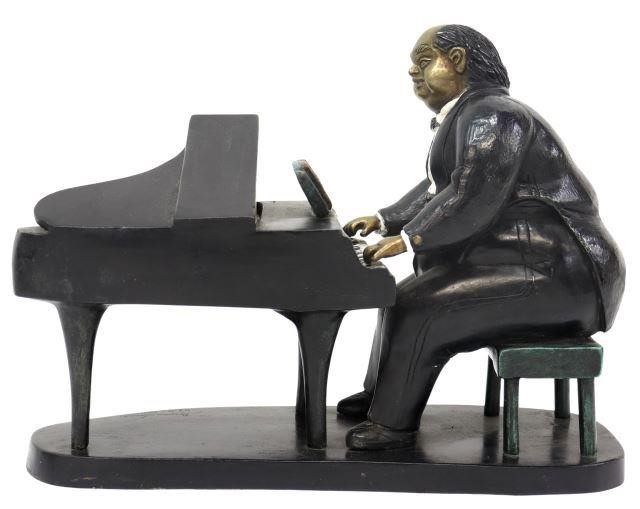 Appraisal: Bronze sculpture Piano Player signed Bruno Luna Mexican b seated