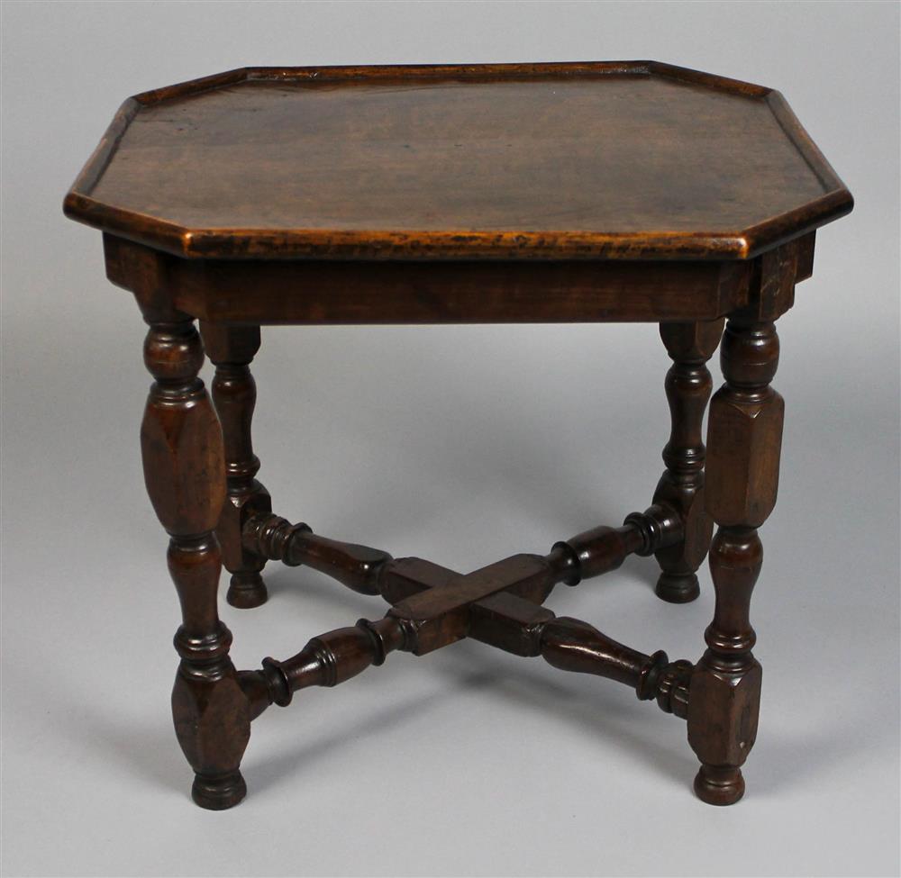 Appraisal: WILLIAM AND MARY STYLE WALNUT SIDE TABLE having a rectangular