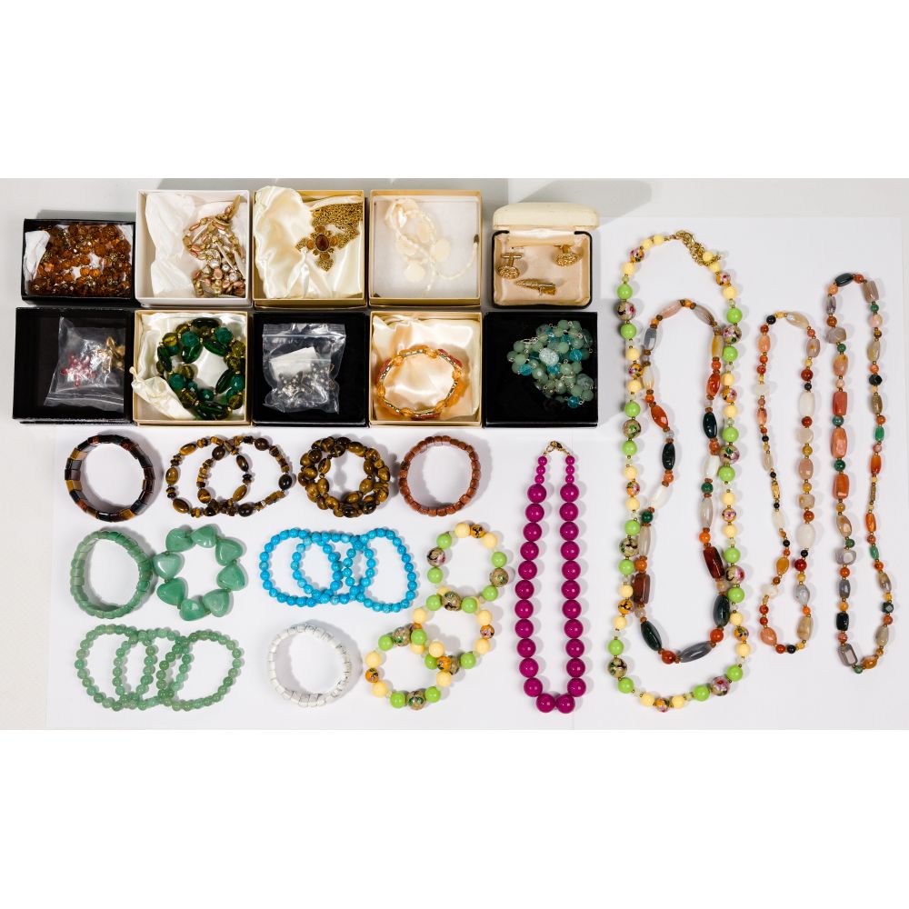 Appraisal: DESIGNER AND STONE JEWELRY ASSORTMENTApproximately pounds of designer and natural