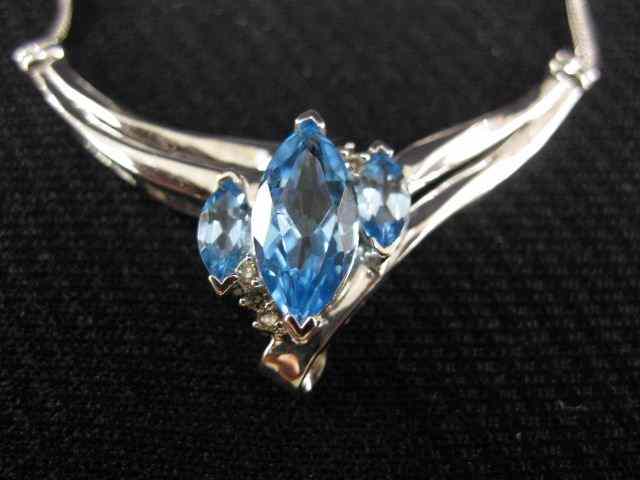 Appraisal: Blue Topaz Diamond Necklace carat of rich gems and diamonds